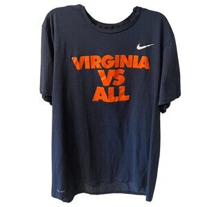 University of VIRGINIA Vs ALL Tee T SHIRT Mens Sz XXL NIKE Dri Fit Blue athletic